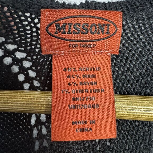 Missoni Target Open Front Chevron Zigzag Poncho Shawl Cape Purple Black Boho OS - Picture 4 of 5